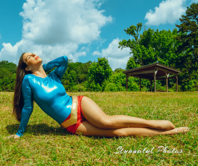 Kobe Lee UltraGirl outdoor photo shoot